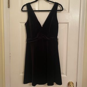 Express Black Velvet Sleeveless Dress